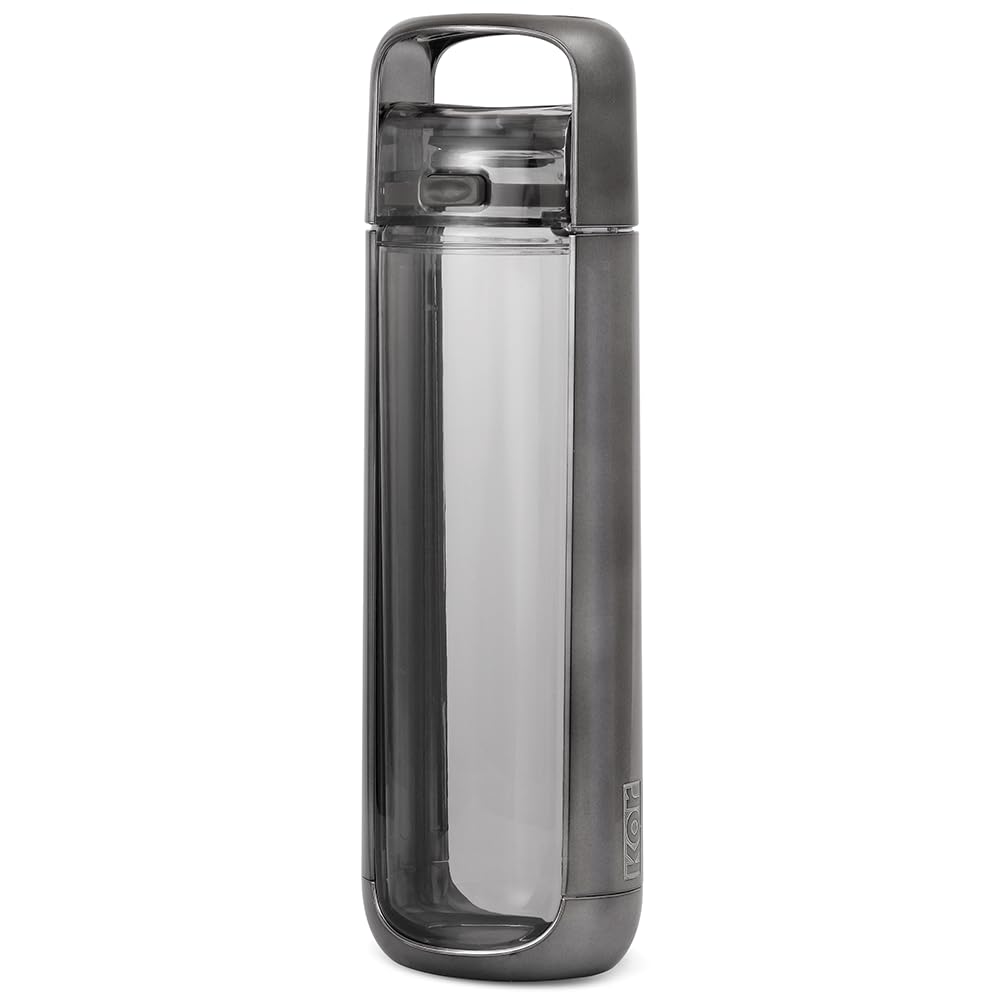 KOR ONE Black Nickel | BPA Free Clear Reusable Water Bottle I 750ML I 25 Oz
