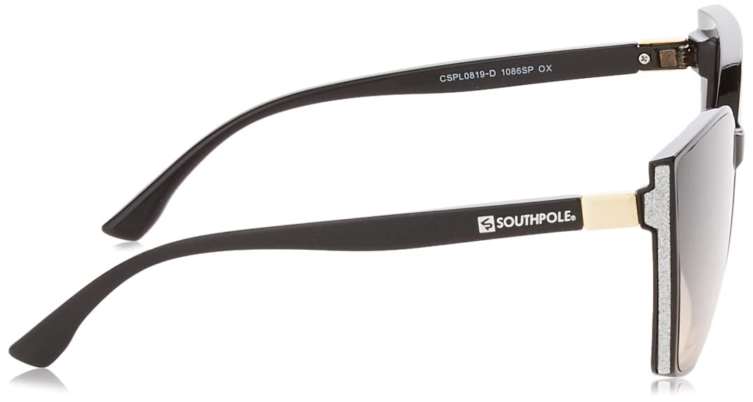 SOUTHPOLE Women's 1086SP Sparkling UV400 Protective Cat Eye Sunglasses. Cool Gifts for Her, 62 mm, Black