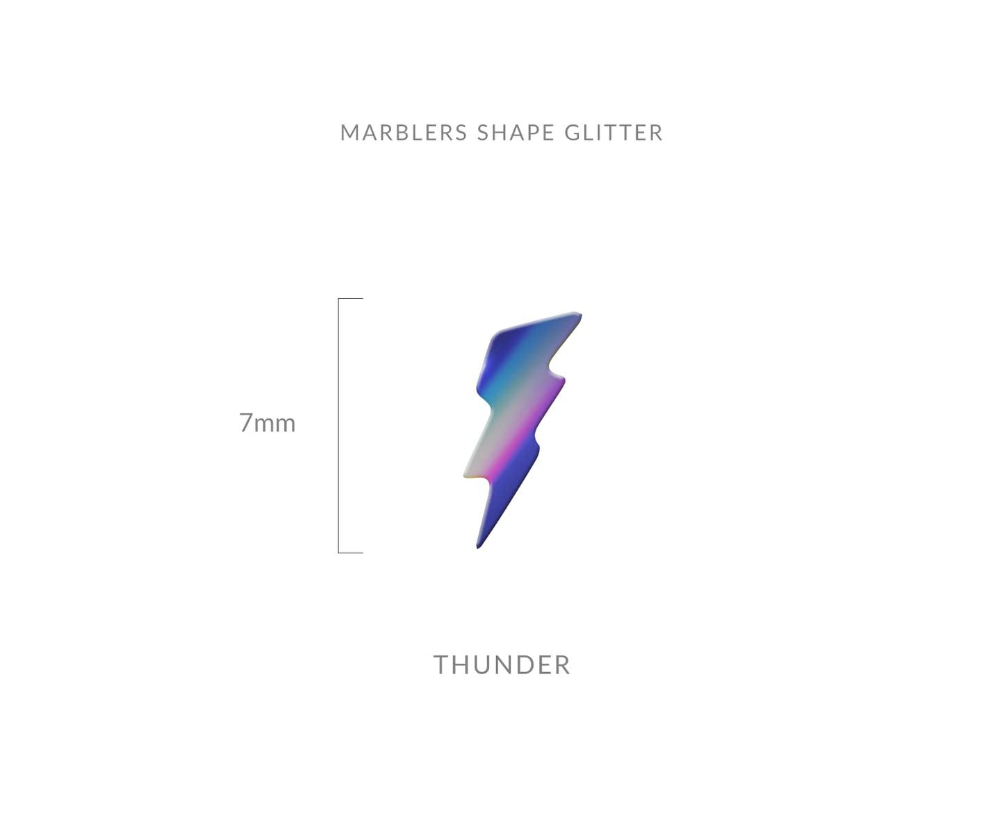 MARBLERS [Thunder] Shape Glitter for Body & Face 0.11oz (3g) | Flake | Non-Toxic | Vegan | Cruelty-Free | Eyeshadow, Nail Polish, Nail Art | Festival