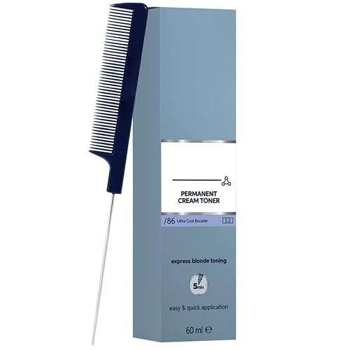 BlondorPlex Ultra Cool Booster /86 Cream Toner 2 Ounce with Pin Tail Comb