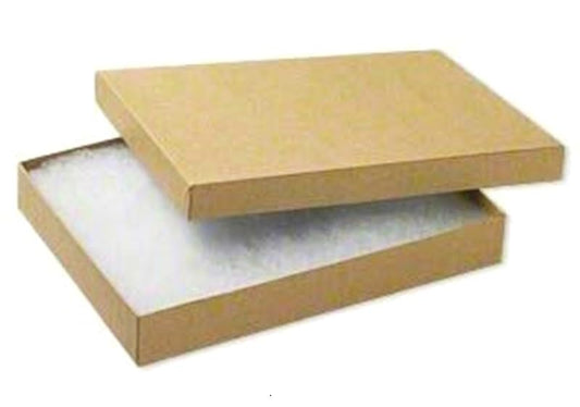 6 Pack Cotton Filled Brown Color Paper Cardboard Jewelry Necklace Bracelets Watch Gift and Retail Boxes Size 7 1/8" x 5 1/8" x 1 1/8" Inch - by R J…