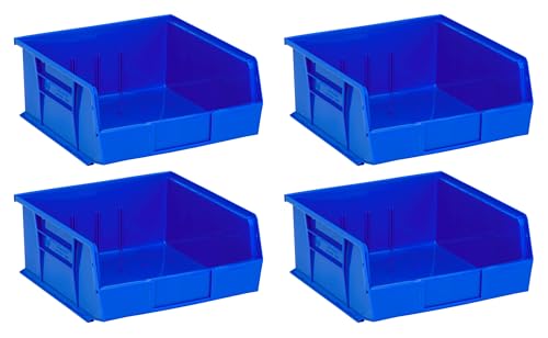 QUANTUM STORAGE SYSTEMS K-QUS235BL-4 4-Pack Ultra-Stack and Hang Bins, 10-7/8" x 11" x 5", Blue