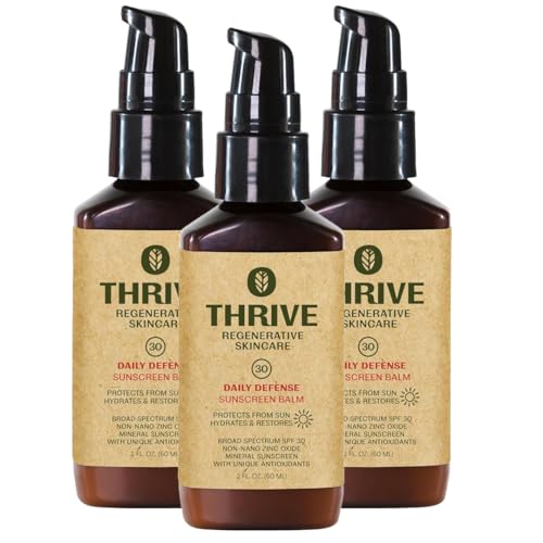 Thrive Natural Care Moisturizing Mineral Face Sunscreen SPF 30, 2 Ounces, Lightweight Moisturizer Broad-Spectrum Natural Face Sunblock with Clear Zinc