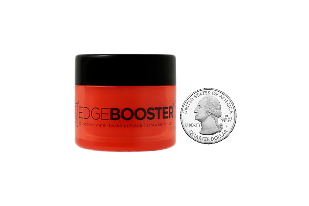 Style Factor EDGEBOOSTER Strong Hold Water-Based Pomade 0.85 Oz Mini Travel Size (0.85 Fl Oz (Pack of 1), Strawberry)