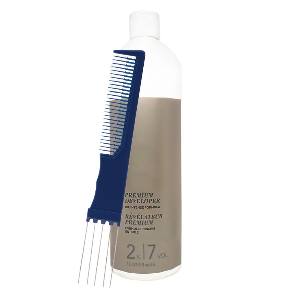 Blonde Me Premium Developer 2% / 7 Volume 33.8 Fl Oz with Dual Purpose Comb - Low Volume Cream Developer for Gentle Toning and Blonde Hair Color