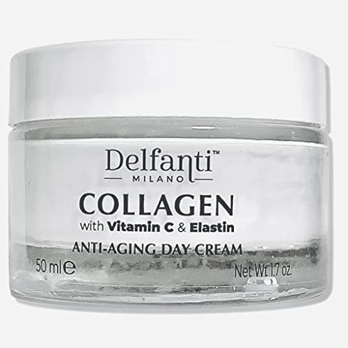Delfanti-Milano • COLLAGEN with VITAMIN C & ELASTIN • Sculpting & Lifting • Anti-Aging Day Cream • Face and Neck Moisturizer • Made in Italy