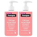 Neutrogena Oil-Free Pink Grapefruit Pore Cleansing Acne Wash and Daily Liquid Facial Cleanser with 2% Salicylic Acid Acne Medicine and Vitamin C, Twin