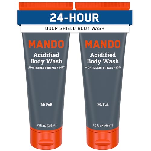 Mando Odor Shield Body Wash - 24 Hour Control - Removes Odor Better than Soap - SLS Free, Paraben Free, Skin Safe - 8.5 Ounce (Pack of 2) (Mt Fuji) Beauty and Personal Care Mando Default Title