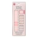 Dashing Diva Gloss Nail Strips - Feeling Flush | UV Free, Chip Resistant, Long Lasting Gel Stickers | 32 Wraps, 1 Prep Pad, 1 File