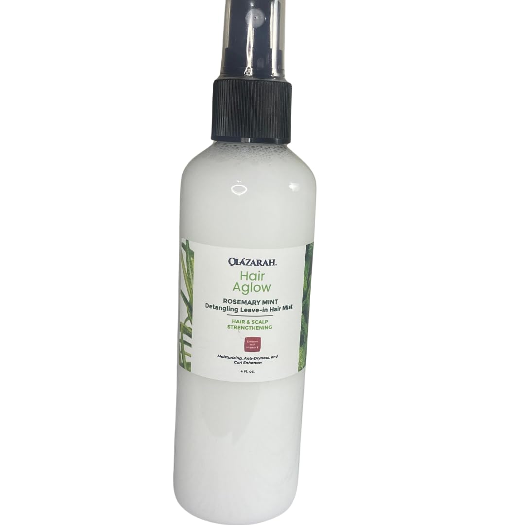 Detangling Leave-In Hair Mist Spray w/Rosemary & Mint - Frizz Control, Hydration, and Curl Perfection for All Hair Types, 4 fl. oz