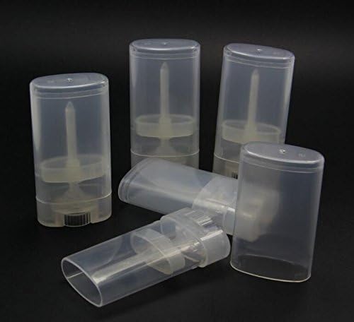 10PCS 15ml 0.5oz Clear Empty Plastic Oval DIY Lipstick Lip Balm Lip Gloss Tubes Deodorant Crayon Chapstick Tube Bottle Containers Oval Holder Case