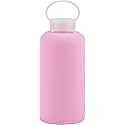 Apana Yoga Glass Water Bottles BPA Free Non Slip Sleeve Leak Proof Lid Reusable 32 Oz Sports Water Bottle Wide Mouth Lid Portable Hydration Tumbler