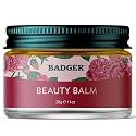 Badger Rose Beauty Balm, 100% Organic Nourishing Treatment For Face, Neck & Hands w/Pure Rose Essential Oil, Intensive Long Lasting Face Moisturizer