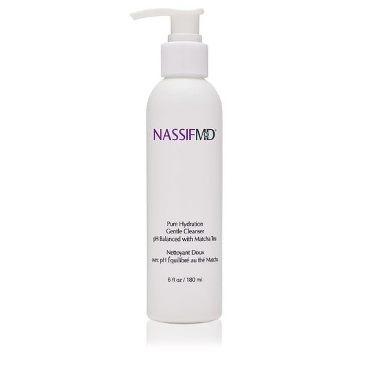 NassifMD Pure Hydration Facial Cleanser, Hydrating Face Cleanser with Vitamin C, Matcha Hemp Hydrating Cleanser (6oz)
