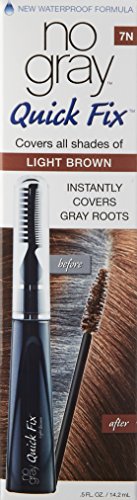 No Gray Quick Fix, Light Brown, Instantly Hide Gray Roots, Easy to Use 3 Comb Applicator, Compact & Travel Friendly