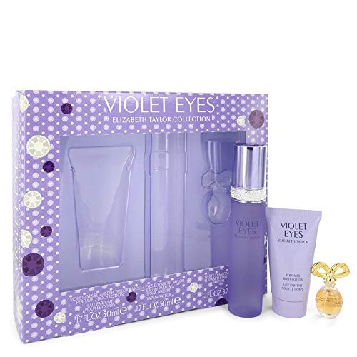 Violet Eyes Elizabeth Taylor 3 Pieces Gift Set Women 1.7 oz Eau De Parfum Spray + 1.7 oz Body Lotion + White Diamond Parfum Mini Beauty & Personal Care Elizabeth Taylor