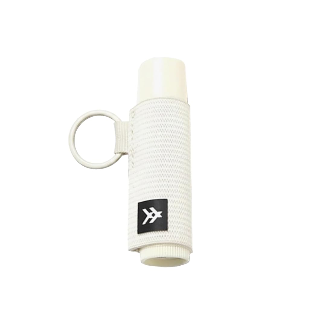 Thread Wallets Elastic Chapstick and Lip Gloss Holder Keychain (Off-white)