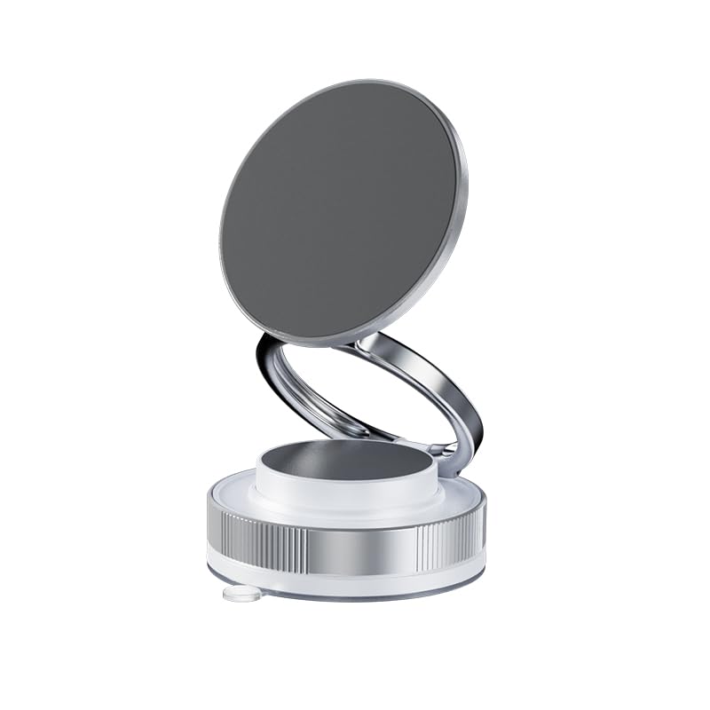 Fussybussy Magnetic Phone Holder- Upgraded Washable Nano Gel Pad Suction Cup Vacuum Magnetic Circular Car Phone Stand Unique Style Adjustable Phone…