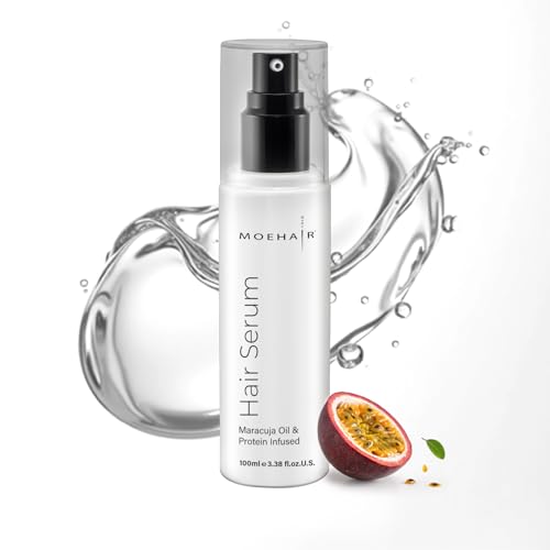 MOEHAIR Anti Frizz Hair Serum | Infused with Maracuja Oil and Protein | Hair Serum for Frizzy Hair | Paraben and Sulfate-Free Hair Smoothing Serum