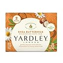 Yardley London Nourishing Bath Soap Bar Shea Buttermilk for Sensitive Skin, Gently Cleanses with Delicate Chamomile & Creamy Buttermilk, 4.0 oz Bath