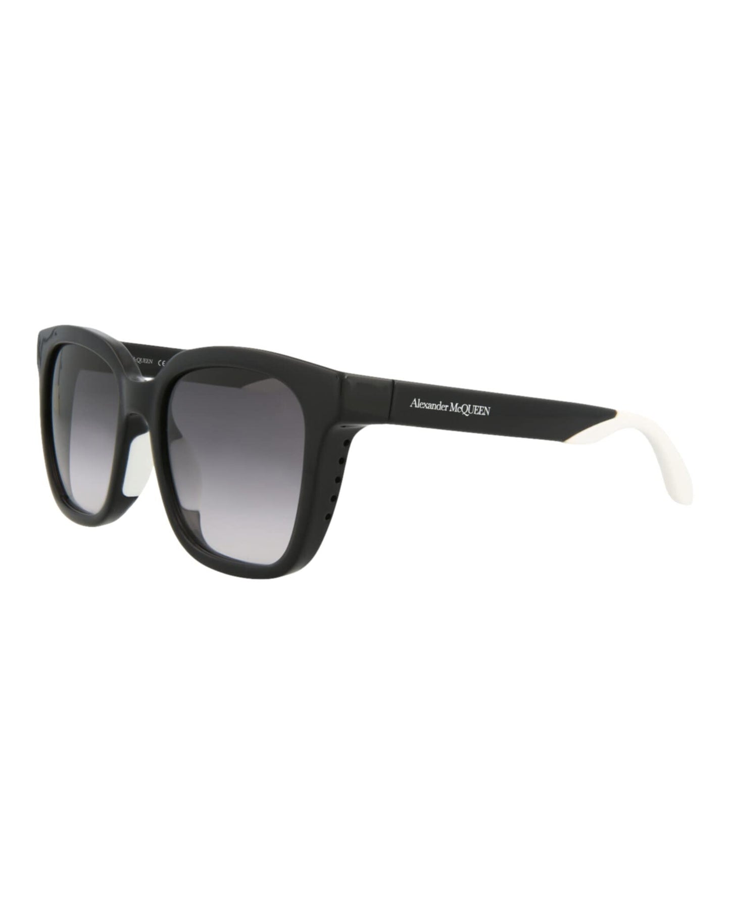 Alexander McQueen Square/Rectangle Sunglasses Black Black Grey Luxury Eyewear Made In Italy Injection Frame Designer Fashion for Everyday Luxury