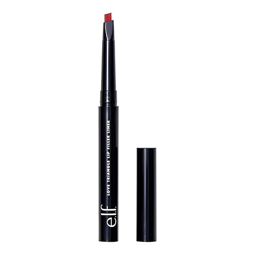 e.l.f. Love Triangle Lip Filler Liner, 2-in-1 Lipliner Pencil For Sculpting & Filling, Long-Lasting Intense Color, Vegan & Cruelty-Free, Red