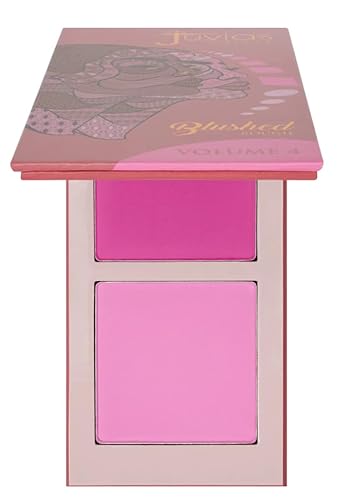 Juvia's Place Blushed Duo Blush Volume4 - Two Tone Pigmented Buildable Pressed Mineral Powder - Rosy Natural Cheeks Matte Fresh Finish for All Skin