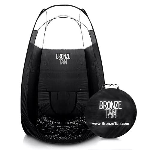 Pop Up Spray Tan Tent for Professionals - Waterproof Booth With Portable Carrying Case for Spray Tan Salons - Self Tanning Black by Bronze Tan