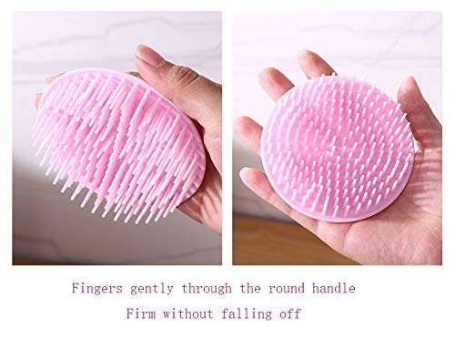 Aroveea Hair Scalp Brush Dandruff Cleaning Brush Shower Scalp Shampoo Brush Scalp Massager Pack of 4(Blue and Pink)