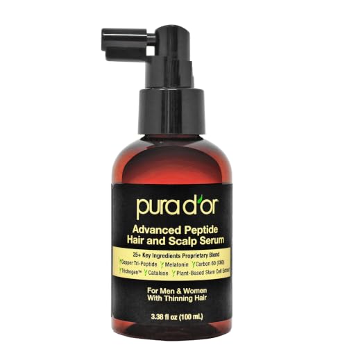 PURA D'OR Advanced Hair & Scalp Serum - For Hair Thinning with Copper Tri-Peptide, Caffeine, Botanical Extract Blend, Fuller Appearance Strands Beauty and Personal Care PURA D'OR Default Title