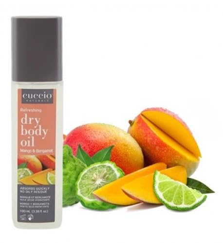 Cuccio Naturale Hydrating Dry Body Oil - Mango & Bergamot, 3.38 fl oz - Fast-Absorbing Lightweight Moisturizer for Smooth, Radiant Skin - Non-Greasy