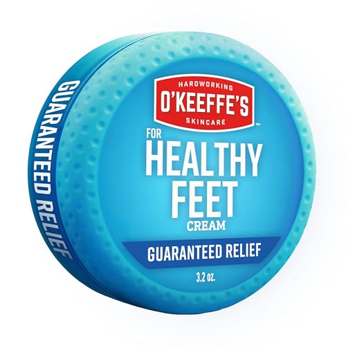 O'Keeffe's for Healthy Feet Foot Cream - 3.2 oz Jar (1 Pack) - Guaranteed Relief for Extremely Cracked, Dry Feet, Repairing Skincare, Instantly Boosts
