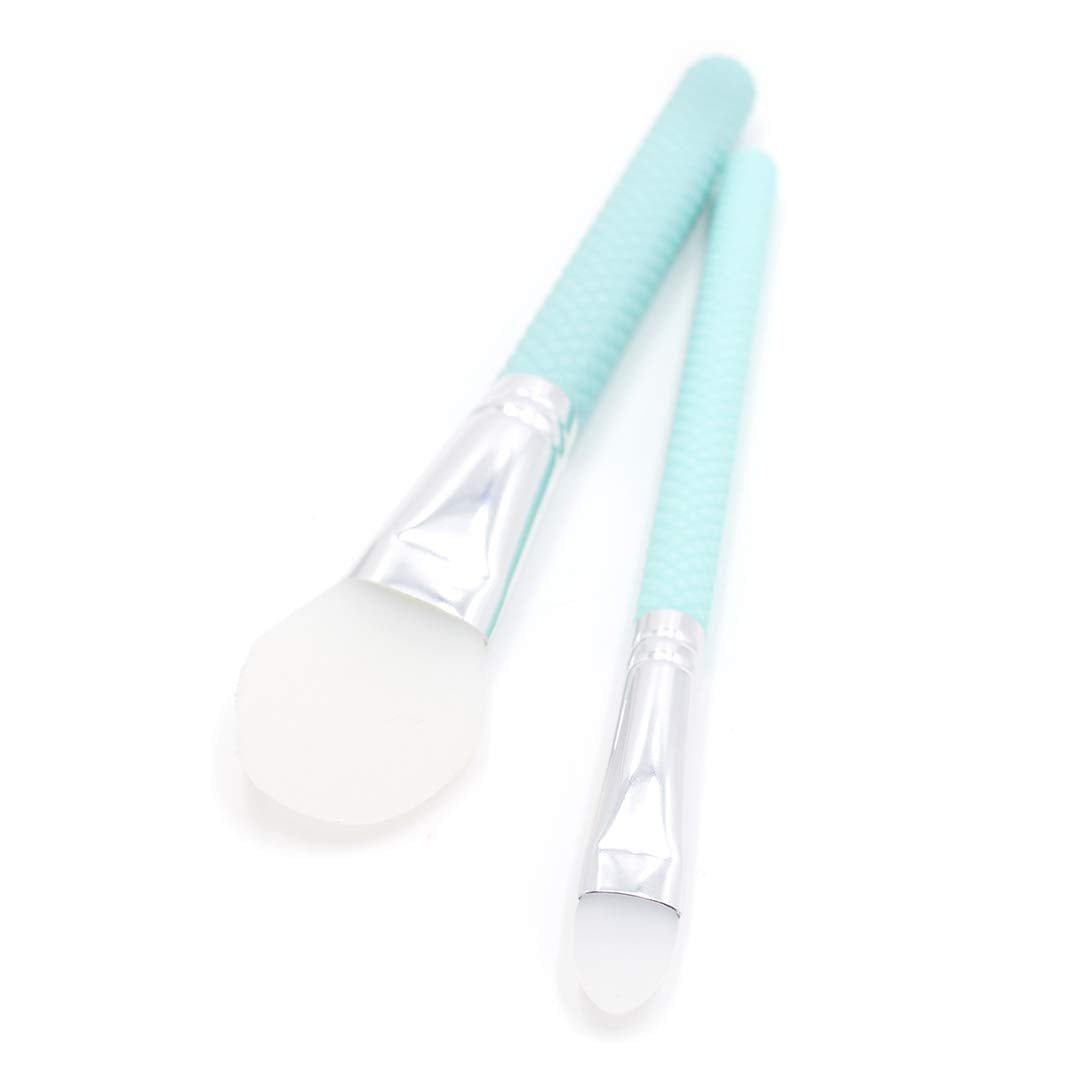 MODA Spa 2pc Silicone Face Mask Applicator Kit - Skincare Brush Set for Creams, Clays & Serums - Vegan & Mess-Free