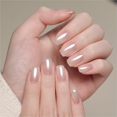 GAOY White Pearl Chrome Nail Powder, Mirror Effect Shimmer Glitter Pigment Mermaid Aurora Nail Art Decorations, Lustrous White Beauty and Personal Care GAOY Default Title