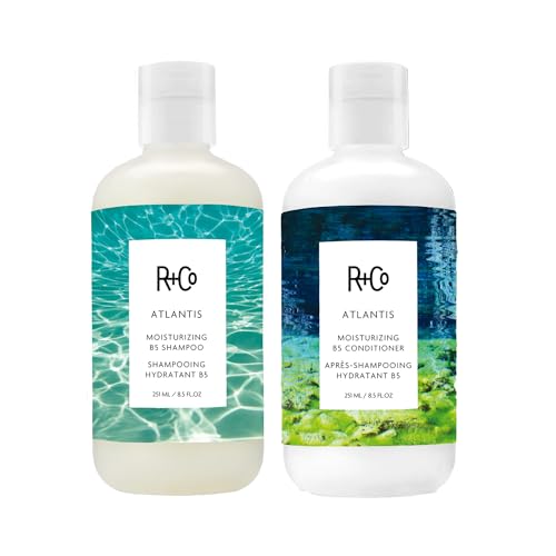 R+Co Atlantis Moisturizing B5 Shampoo and Conditioner Set - Deep Hydration & Repair for Dry, Damaged, Tired Hair - Restores Moisture, Softness & Shine