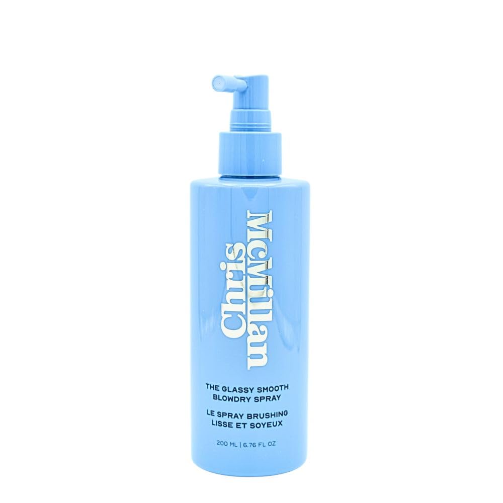 Chris McMillan The Glassy Smooth Blowdry Spray for Frizz 6.76 oz/200 ml - Heat Protection, Shine, Frizz Control, Lightweight