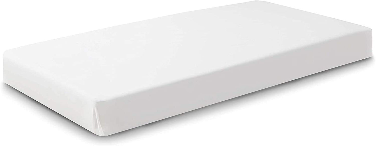 Cottington Lane 4 Piece Cot Sheets Set 25" X 75" with 6 Inch Deep Pocket White Solid, 100% Egyptian Cotton Cot Sheets, Perfect for Narrow Twin, Camp