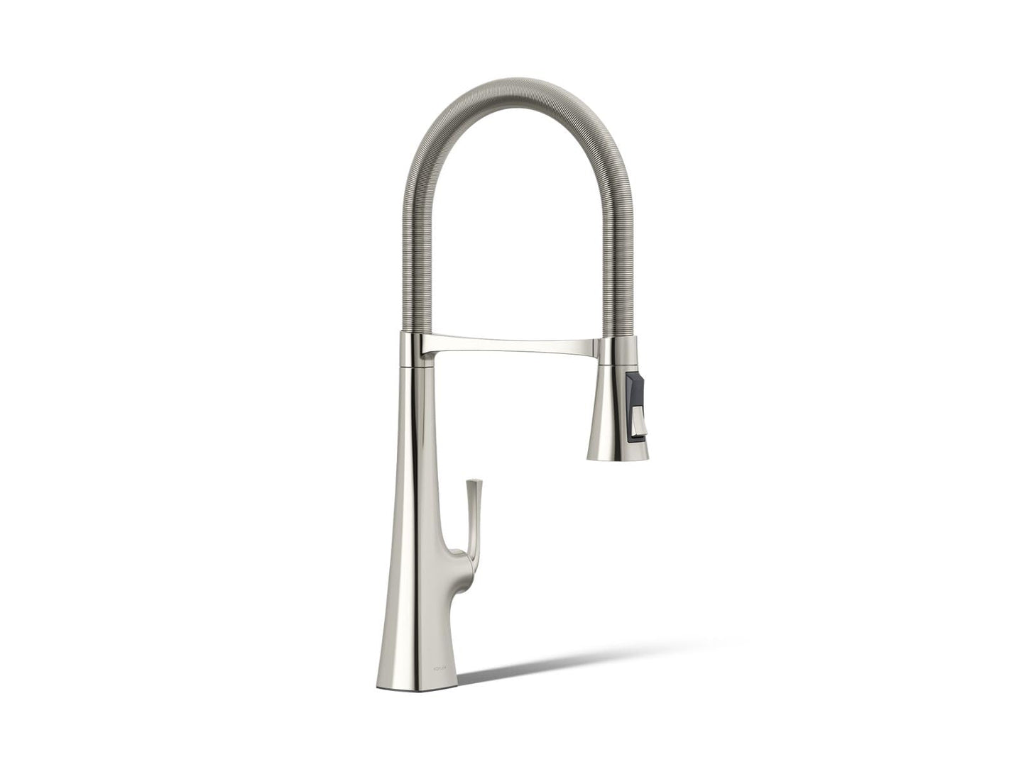 Kohler 22060-SN Graze Commercial, 3 Function Tall Semi-pro Kitchen Sink Faucet with Pull Down Sprayer, Vibrant Polished Nickel