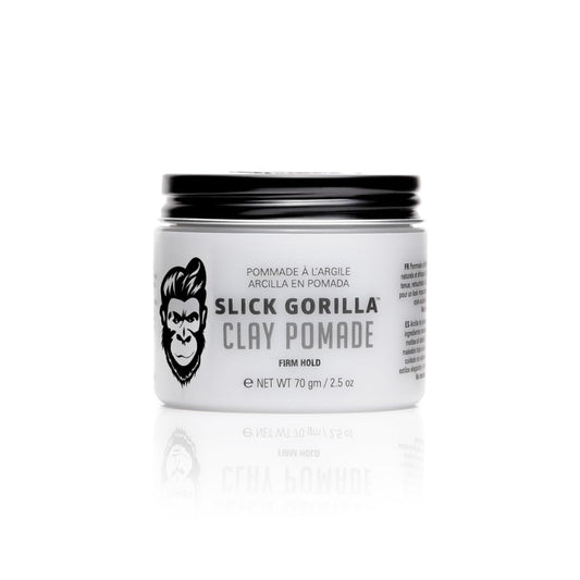 Slick Gorilla Clay Pomade for Men, 2.5 oz (75 ml), Firm Hold Hair Clay with Natural Matte Finish, Non-Greasy Men’s Hair Pomade for Textured, Wavy