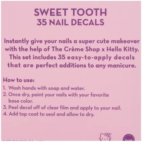 The Creme Shop x Hello Kitty 35 Nail Decals Sweet Tooth Beauty & Personal Care The Crème Shop