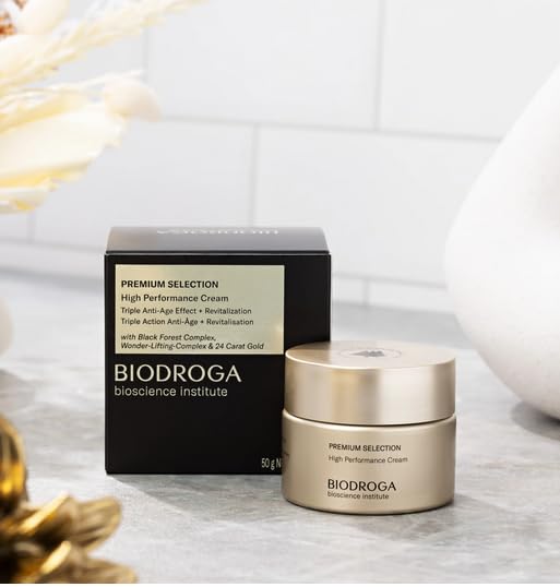 Biodroga Premium Selection High Performance Cream (1.7 oz) with 24 CARAT GOLD - 95.8% Natural - Luxury Class for Mature Skin - NO Fragance, Colouring