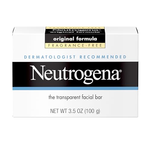 Neutrogena Original Transparent Facial Cleansing Bar, Fragrance-Free Glycerin Face Wash Bar Soap for Gentle Daily Cleansing, Hypoallergenic & Dye-Free