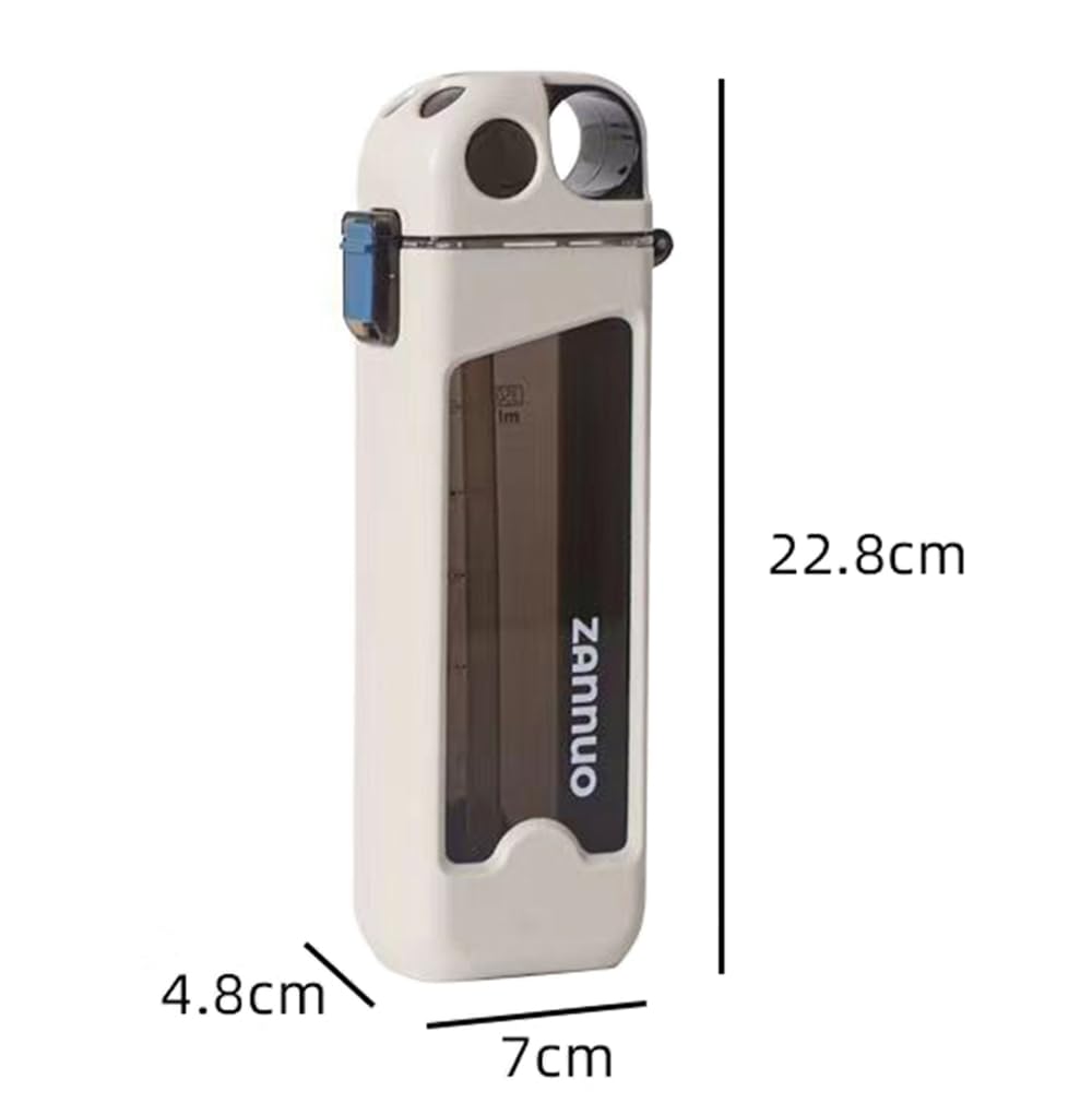 ROERPPM 13 oz Rectangle Water Bottle With Portable Straw, Leakproof Non-Toxic BPA Free, Motivational Sports With Drink for Gym and Yoga &Travel…