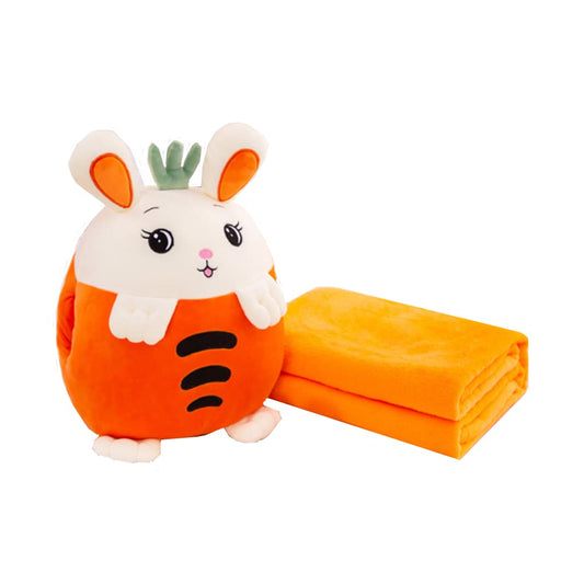 YUDONG Kids Stuffed Animal Travel Blanket and Pillow Set, Adorable 3 in 1 Multifunctional Fruit Plush Pillow with Hand Warmer Design, Perfect for…