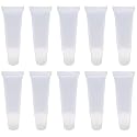 Ewanda store 50PCS 10ml Empty Lip Gloss Balm Tubes Lip Gloss Containers Cute Lipgloss Supplies Squeeze Tubes with Bevel Stoppers