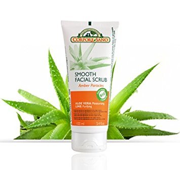 CORPORE SANO SMOOTH ALOE VERA/LIME FACIAL SCRUB + 2 ALOE VERA/SAGE FACE MASK -BIO CERTIFIED EXTRACT -Imported from Spain-