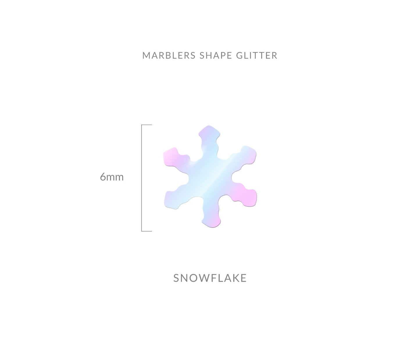MARBLERS [Snowflake] Shape Glitter for Body & Face 0.11oz (3g) | Flake | Non-Toxic | Vegan | Cruelty-Free | Eyeshadow, Nail Polish, Nail Art |
