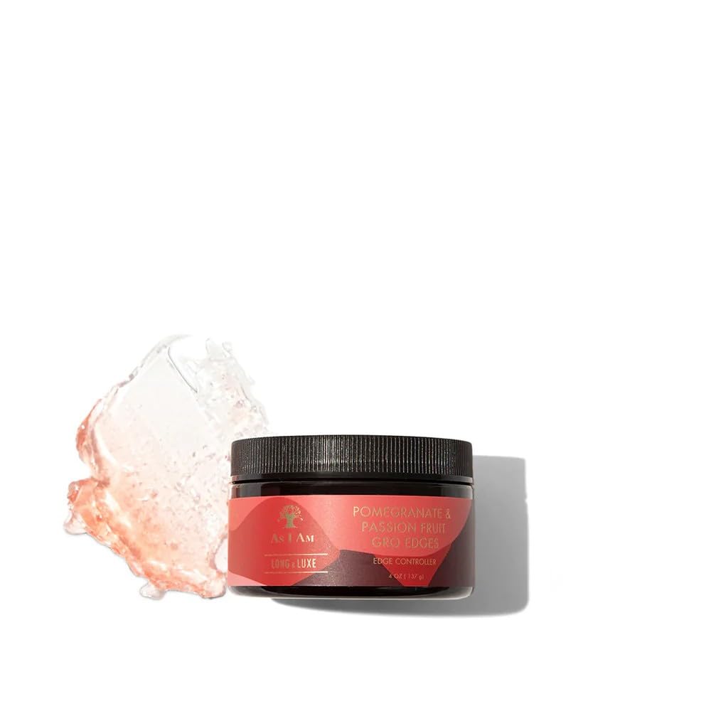 As I Am Long and Luxe Groedge Edge Controller 4oz - Rejuvenates, Strengthens Hair Line - Long Lasting Hold, Flake Free - Enriched with Pomegranate