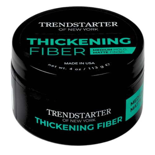 TRENDSTARTER - THICKENING FIBER (4oz) - Medium Hold - Matte Finish - Premium Hair Thickening Clay Pomade - Water-Based - All-Day Hold Styling Product