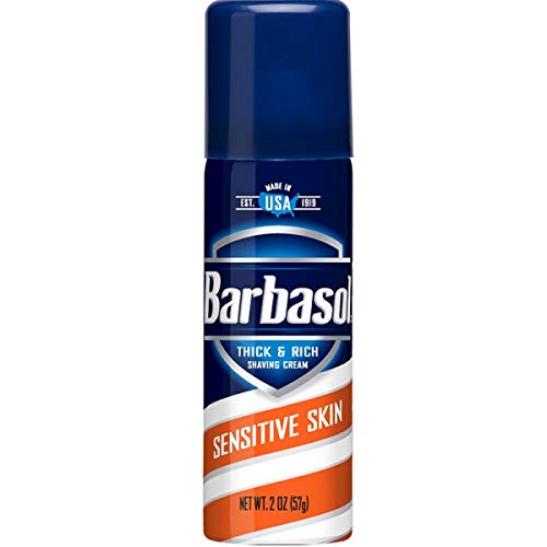 Barbasol Shaving Cream Sensitive Skin Travel Size (Pack of 6)